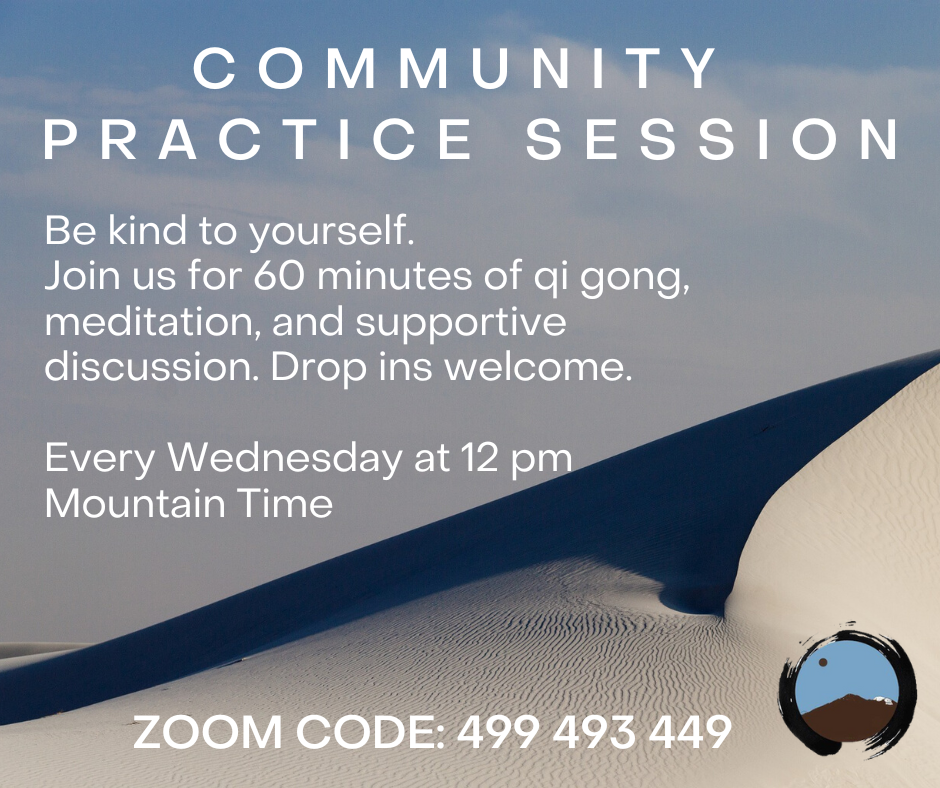 Community practice session. Join us for 60 min of meditation and Q&A Wednesdays at noon Mountain Time.
